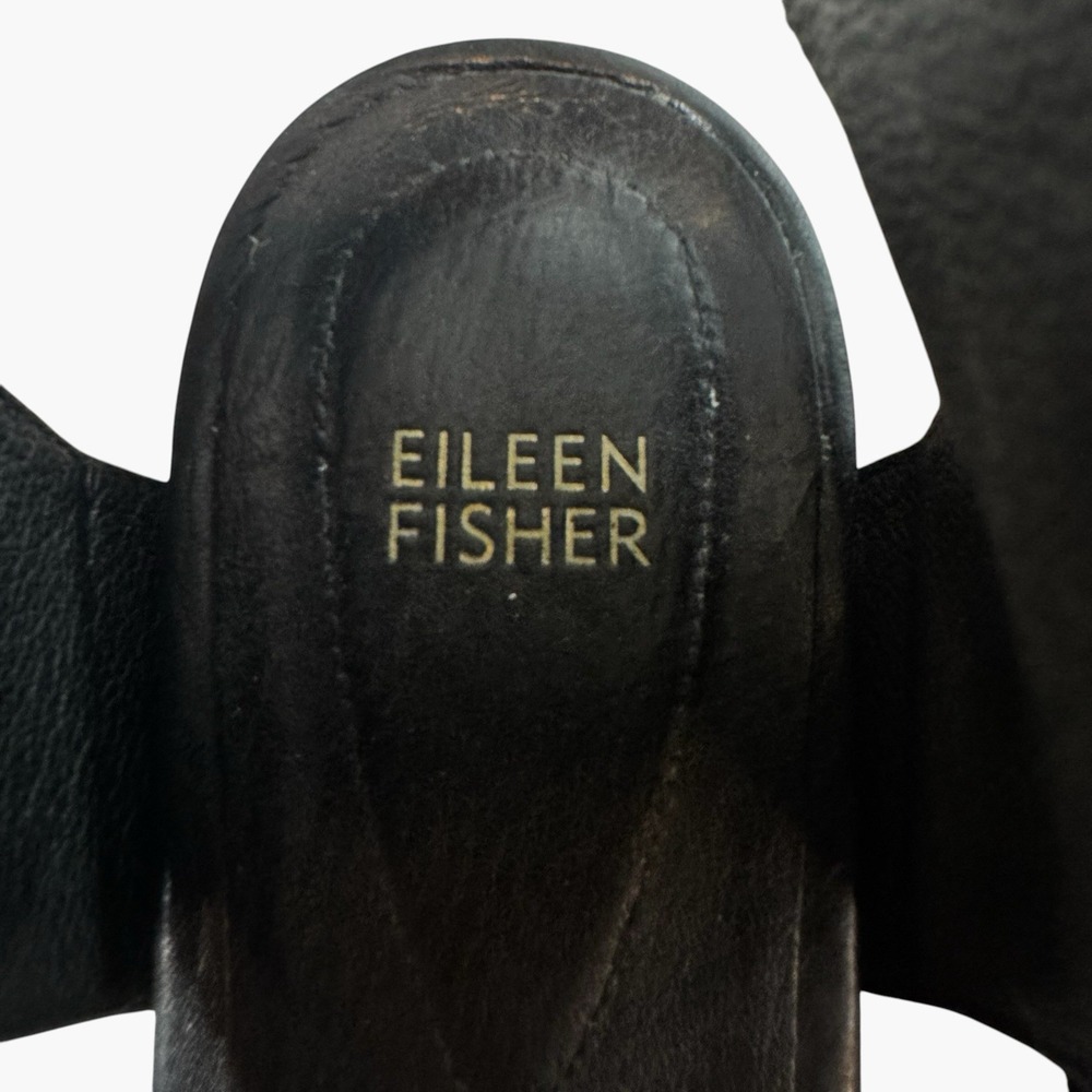 Eileen Fisher Shoes Womens Size 9 Black Leather Mesh Spree Sport Sandals - Picture 5 of 6